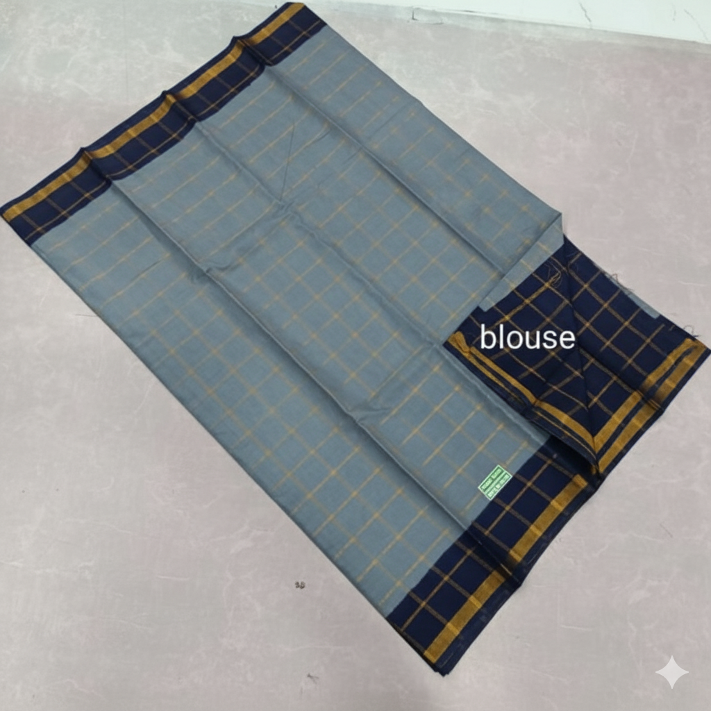 Checked Saree 100% cotton - Madurai Sungudi cotton