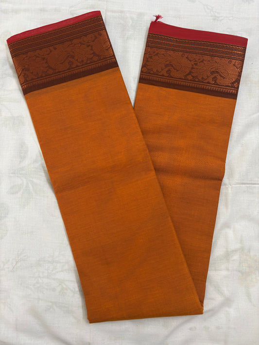 Chettinad cotton saree with Zari border