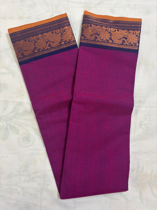 Chettinad cotton saree with Zari border