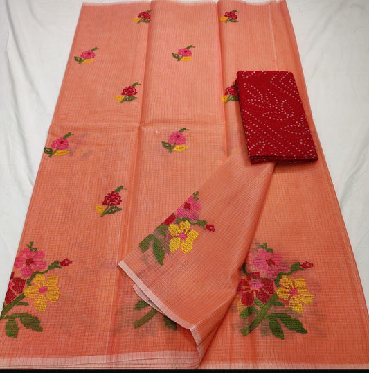 Embroidered Kota Saree