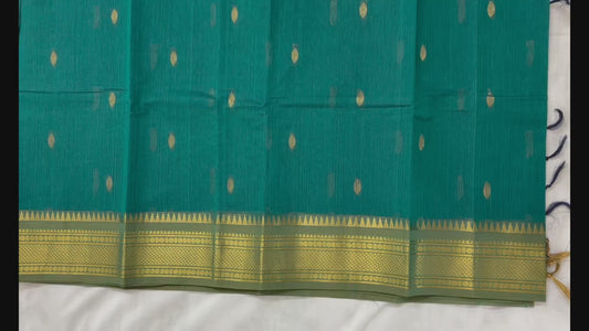 Kanchi cotton saree with Zari pallu and border