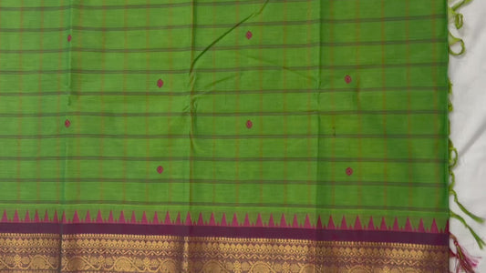 Checked Korvai Cotton with Zari border