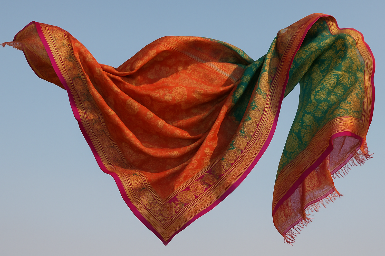 saree flying in Air