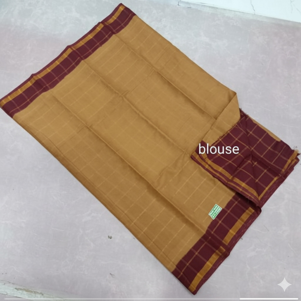 Checked Saree 100% cotton - Madurai Sungudi cotton