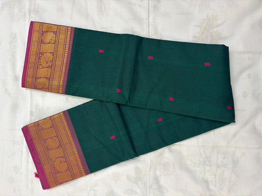 Chettinad cotton saree with Zari border