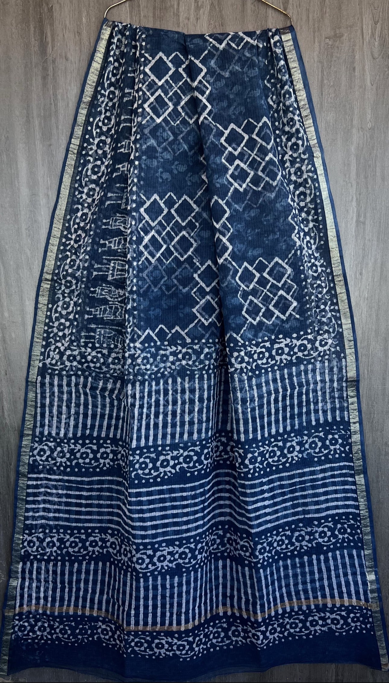 Bagru print Kota doria Saree