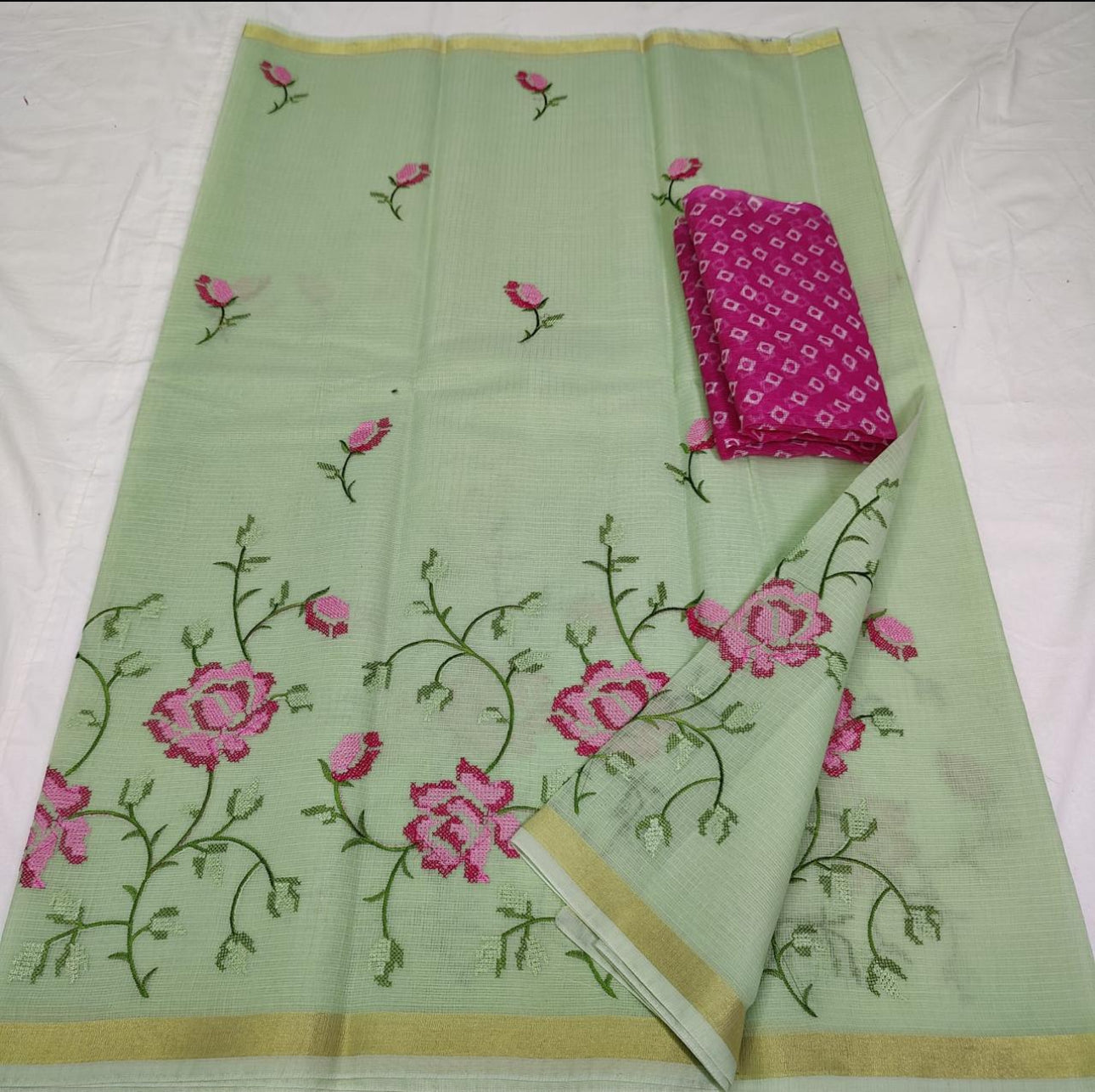 Embroidered Kota Saree