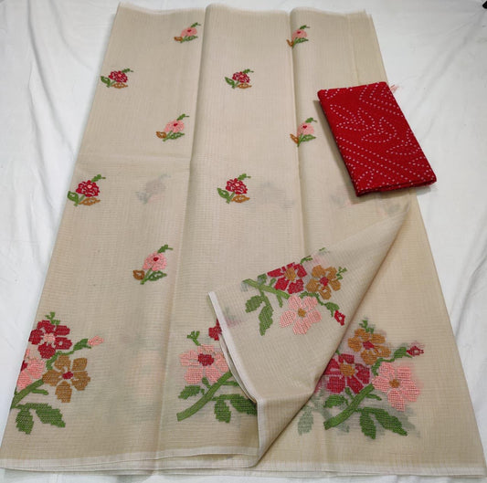 Embroidered Kota Saree