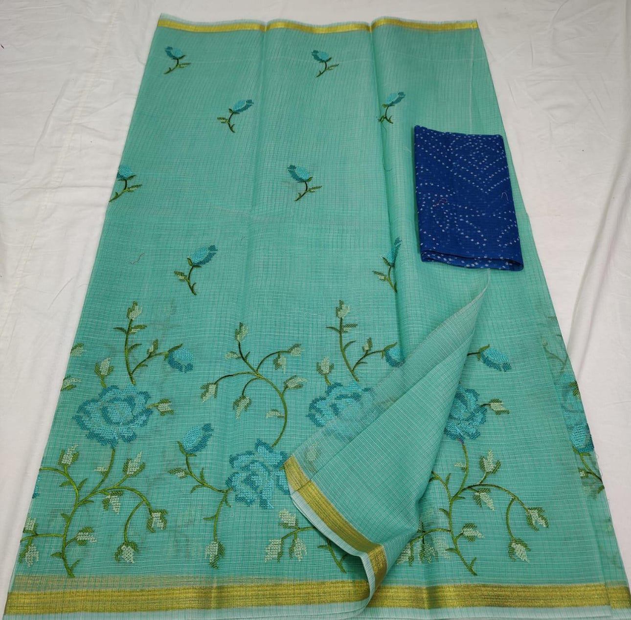 Embroidered Kota Saree