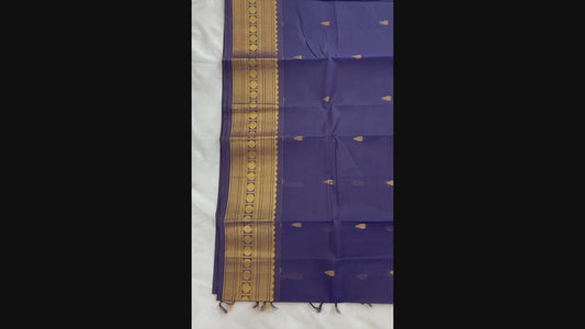 Kanchi cotton with Zari border and Pallu